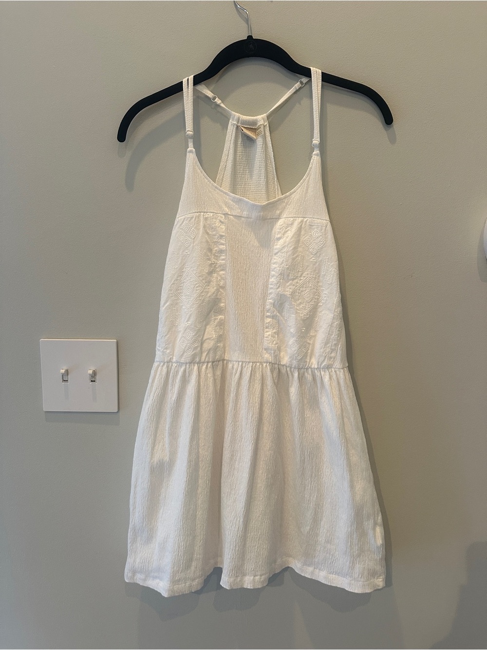 Roxy White Sleeveless Tie-Back Mini Dress